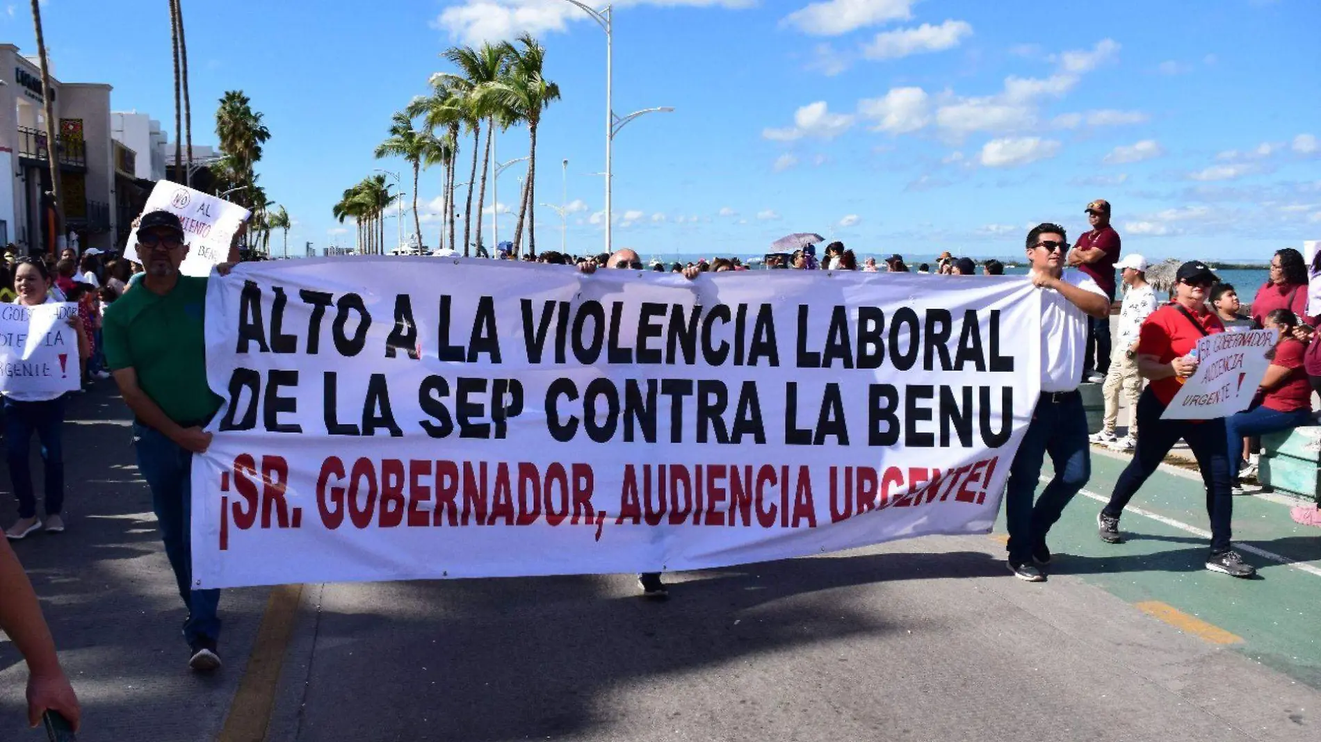 Protesta BENU desfile 20 de noviembre